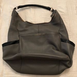 Grey Leather DVF Hobo Bag
